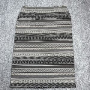 J Jill Skirt Womens Size Petite Large Pull On Midi Boho Aztec Side Slit